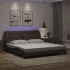 Cadru de pat cu LED, negru și alb, 180x200 cm, piele ecologică GartenMobel Dekor