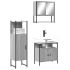 Set mobilier de baie, 3 piese, stejar fumuriu, lemn prelucrat GartenMobel Dekor