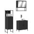 Set mobilier de baie, 3 piese, stejar fumuriu, lemn prelucrat GartenMobel Dekor