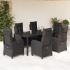 Set mobilier de grădină cu perne, 7 piese, negru, poliratan GartenMobel Dekor