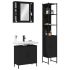 Set dulapuri de baie, 3 piese, negru, lemn prelucrat GartenMobel Dekor