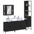 Set dulapuri de baie, 4 piese, negru, lemn prelucrat GartenMobel Dekor