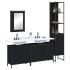 Set mobilier de baie, 4 piese, negru, lemn prelucrat GartenMobel Dekor