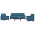 Set de canapele cu perne, 3 piese, negru, catifea GartenMobel Dekor