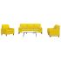 Set de canapele cu perne/rulouri, 3 piese, negru, catifea GartenMobel Dekor