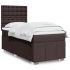 Pat box spring cu saltea, gri taupe, 80x200 cm, textil GartenMobel Dekor
