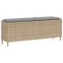 Bancă de grădină cu pernă Bej 110x30x40,5 cm Poly Ratan GartenMobel Dekor