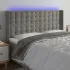 Tăblie de pat cu LED, roz, 163x16x118/128 cm, catifea GartenMobel Dekor