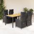 Set mobilier de grădină cu perne, 9 piese, negru, poliratan GartenMobel Dekor