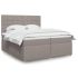 Pat box spring cu saltea, gri taupe, 90x190 cm, textil GartenMobel Dekor