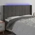 Tăblie de pat cu LED, gri închis, 83x16x78/88 cm, catifea GartenMobel Dekor