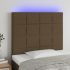 Tăblie de pat cu LED, gri taupe, 80x5x118/128 cm, textil GartenMobel Dekor