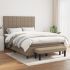Pat box spring cu saltea, gri taupe, 160x200 cm material textil GartenMobel Dekor