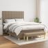 Pat box spring cu saltea, gri închis, 140x190 cm, textil GartenMobel Dekor