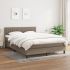 Pat box spring cu saltea, gri închis, 140x190 cm, textil GartenMobel Dekor