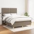 Pat box spring cu saltea, gri deschis, 140x190 cm, textil GartenMobel Dekor