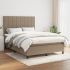 Pat continental cu saltea, gri taupe, 180x200 cm, textil GartenMobel Dekor
