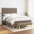 Pat box spring cu saltea, gri închis, 140x190 cm, textil GartenMobel Dekor