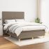 Pat box spring cu saltea, gri taupe, 160x200 cm material textil GartenMobel Dekor