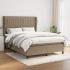 Pat box spring cu saltea, albastru, 140x200 cm, textil GartenMobel Dekor