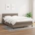 Pat continental cu saltea, gri taupe, 180x200 cm, textil GartenMobel Dekor