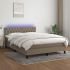Pat cu arcuri, saltea și LED, gri taupe, 140x200 cm, textil GartenMobel Dekor