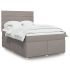 Pat box spring cu saltea, gri taupe, 90x190 cm, textil GartenMobel Dekor