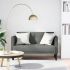 Canapea loveseat, gri închis, 111 cm, textil GartenMobel Dekor
