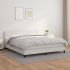 Pat box spring cu saltea, alb, 100x200 cm, piele ecologică GartenMobel Dekor