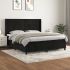 Pat box spring cu saltea, negru, 90x200 cm, catifea GartenMobel Dekor