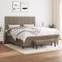 Pat continental cu saltea, gri deschis, 160x200 cm, textil GartenMobel Dekor