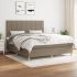 Pat box spring cu saltea, gri taupe, 80x200 cm, textil GartenMobel Dekor