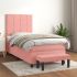 Pat box spring cu saltea, roz, 120x200 cm, catifea GartenMobel Dekor