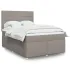 Pat box spring cu saltea, gri taupe, 120x200 cm, textil GartenMobel Dekor