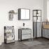Set mobilier de baie, 2 piese, gri sonoma, lemn prelucrat GartenMobel Dekor