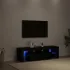 Comodă TV cu lumini LED, negru, 140x36,5x40 cm GartenMobel Dekor