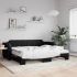 Pat de zi cu extensie, negru, 90x200 cm, textil GartenMobel Dekor