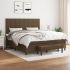 Pat continental cu saltea, gri deschis, 160x200 cm, textil GartenMobel Dekor