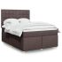 Pat box spring cu saltea, maro închis, 120x190 cm, textil GartenMobel Dekor