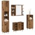 Set mobilier de baie, 4 piese, negru, lemn prelucrat GartenMobel Dekor