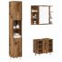 Set mobilier de baie, 3 piese, negru, lemn prelucrat GartenMobel Dekor
