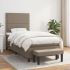 Pat box spring cu saltea, gri taupe, 200x200 cm, textil GartenMobel Dekor