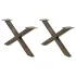 Picioare pentru masă în formă de X 2 buc Oțel natural Oțel GartenMobel Dekor