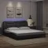 Cadru de pat cu LED, negru și alb, 180x200 cm, piele ecologică GartenMobel Dekor