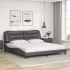 Cadru de pat cu tăblie alb și negru 180x200cm piele artificială GartenMobel Dekor