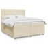 Pat box spring cu saltea, gri taupe, 200x200 cm, textil GartenMobel Dekor