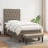 Pat box spring cu saltea, gri taupe, 90x200 cm, textil GartenMobel Dekor