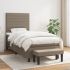 Pat box spring cu saltea, gri taupe, 200x200 cm, textil GartenMobel Dekor