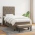 Pat box spring cu saltea, gri taupe, 90x200 cm, textil GartenMobel Dekor