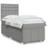 Pat box spring cu saltea, gri deschis, 140x190 cm, textil GartenMobel Dekor